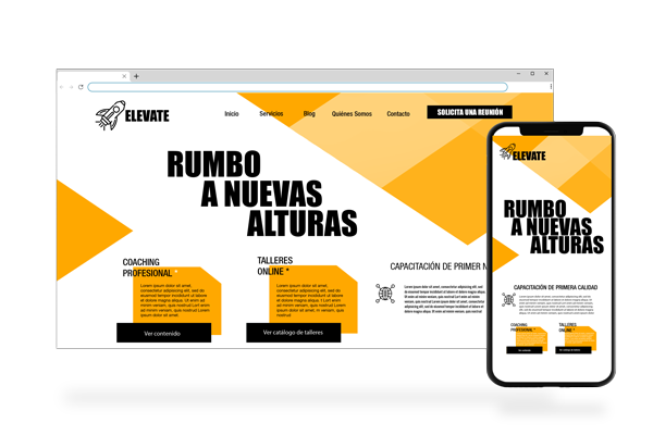 Página de Inicio de Sitio Web en PC y móvil